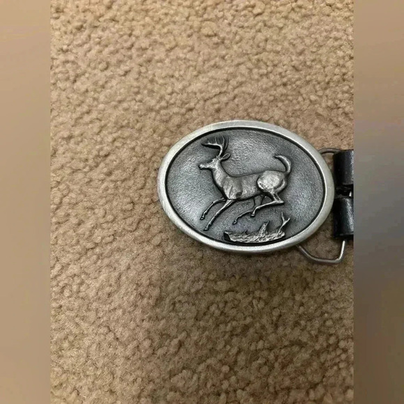 Mens Belt Size 42” With Deer Belt Buckle - Picture 1 of 10